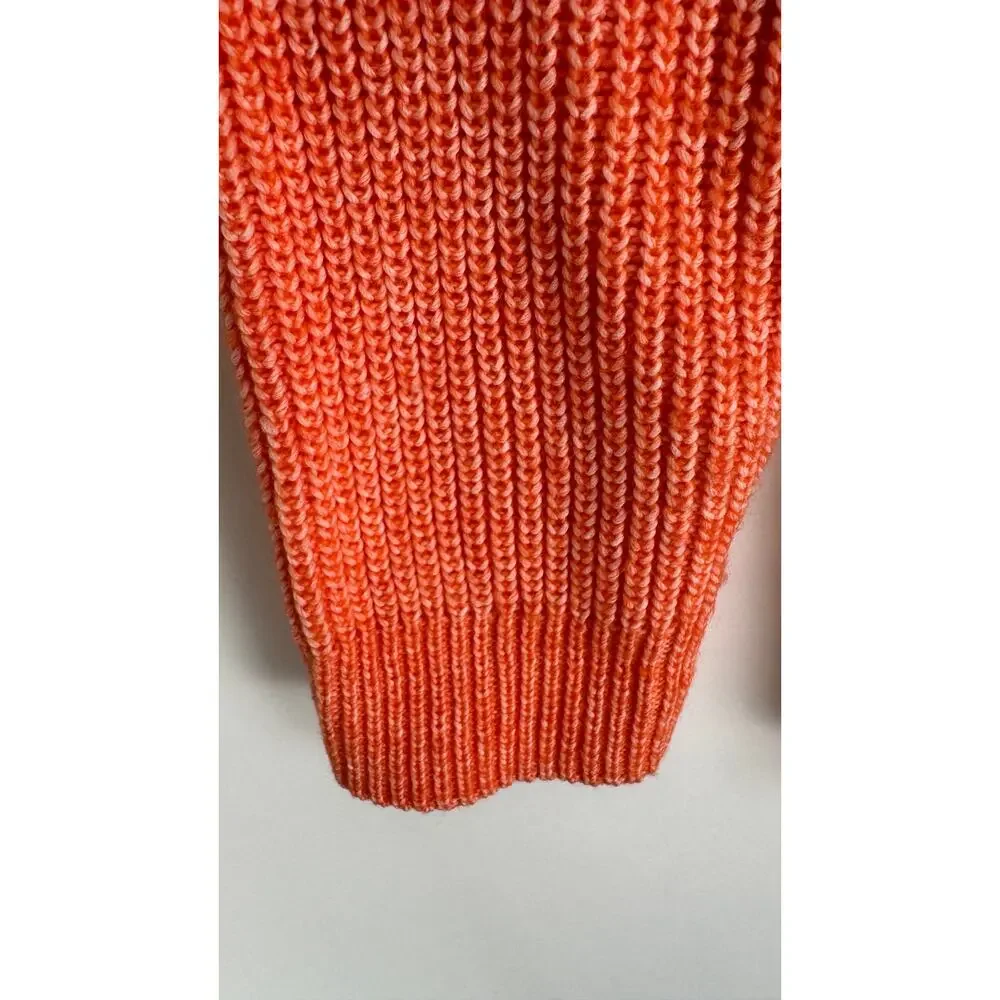 Talbots Mock Neck Wool Blend Sweater Pullover Womens XL Orange Long Sleeve
